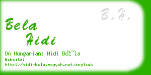 bela hidi business card